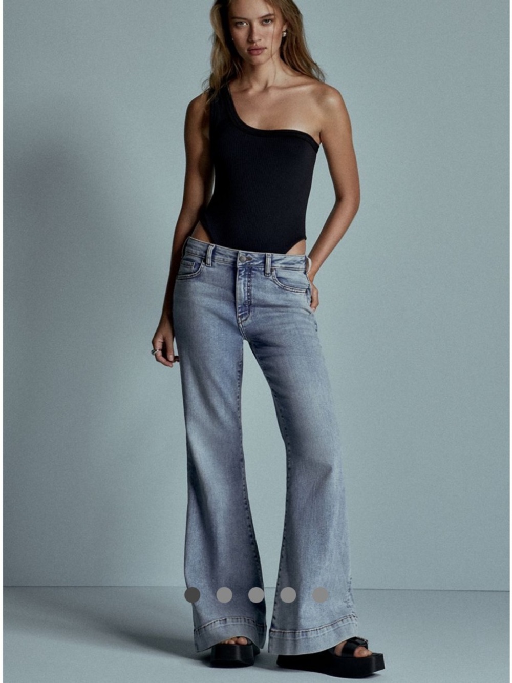 Pilcro Light Blue Wide-Leg Jeans